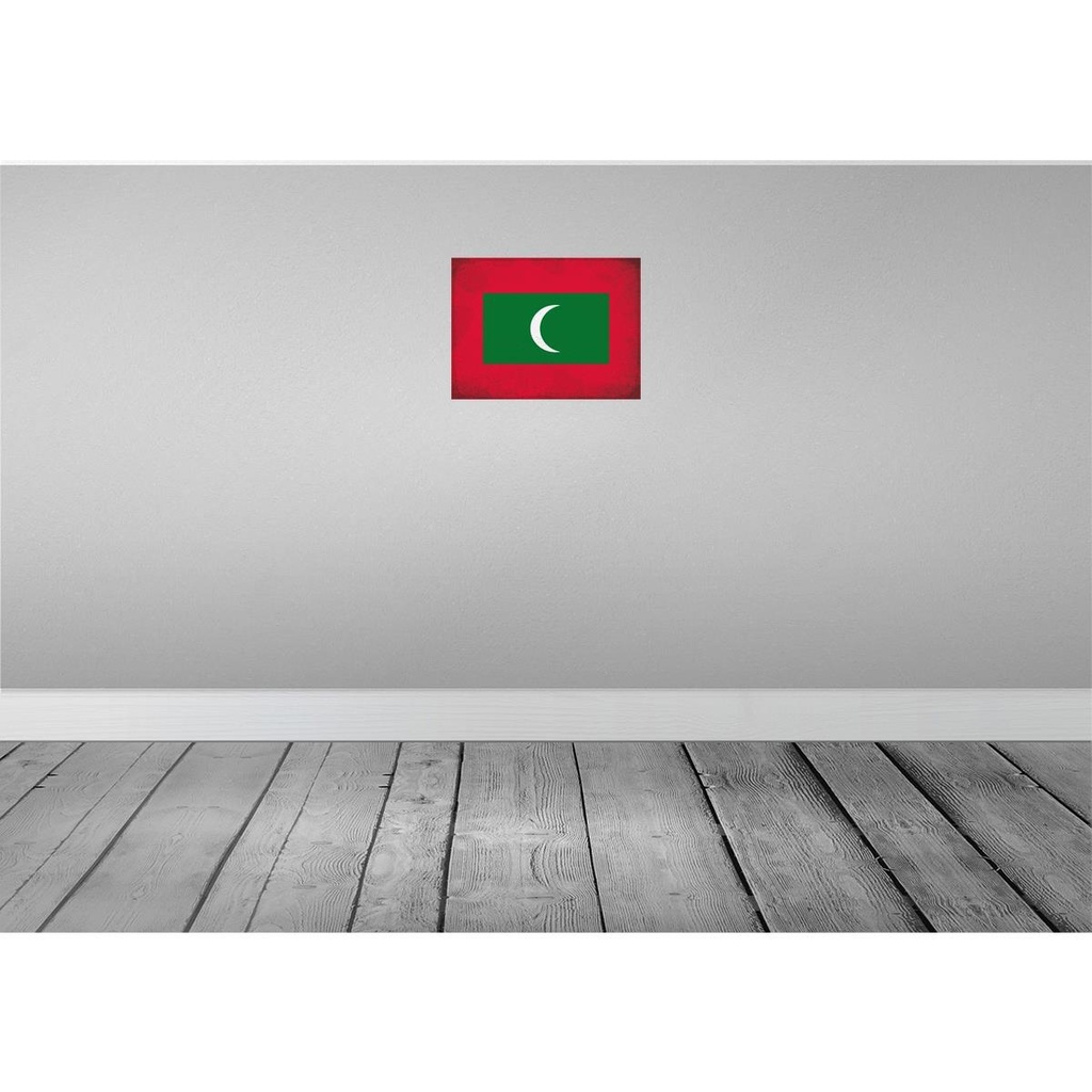 [LA-120190] Blechschild 30x40 cm Malediven Maldives Flagge Fahne Wappen Bild 2