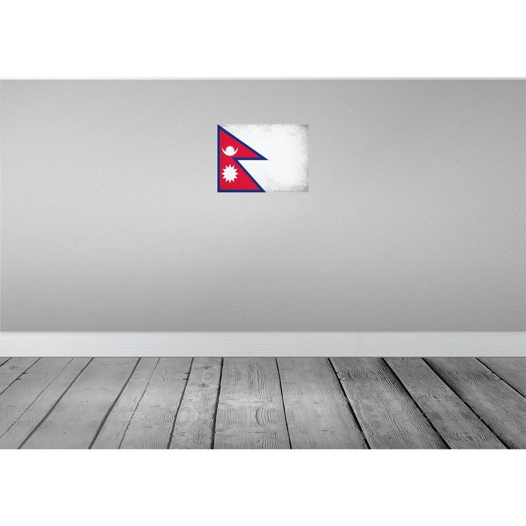 [LA-120207-H] Holzschild 30x40 cm Nepal Flagge Fahne Wappen Bild 2