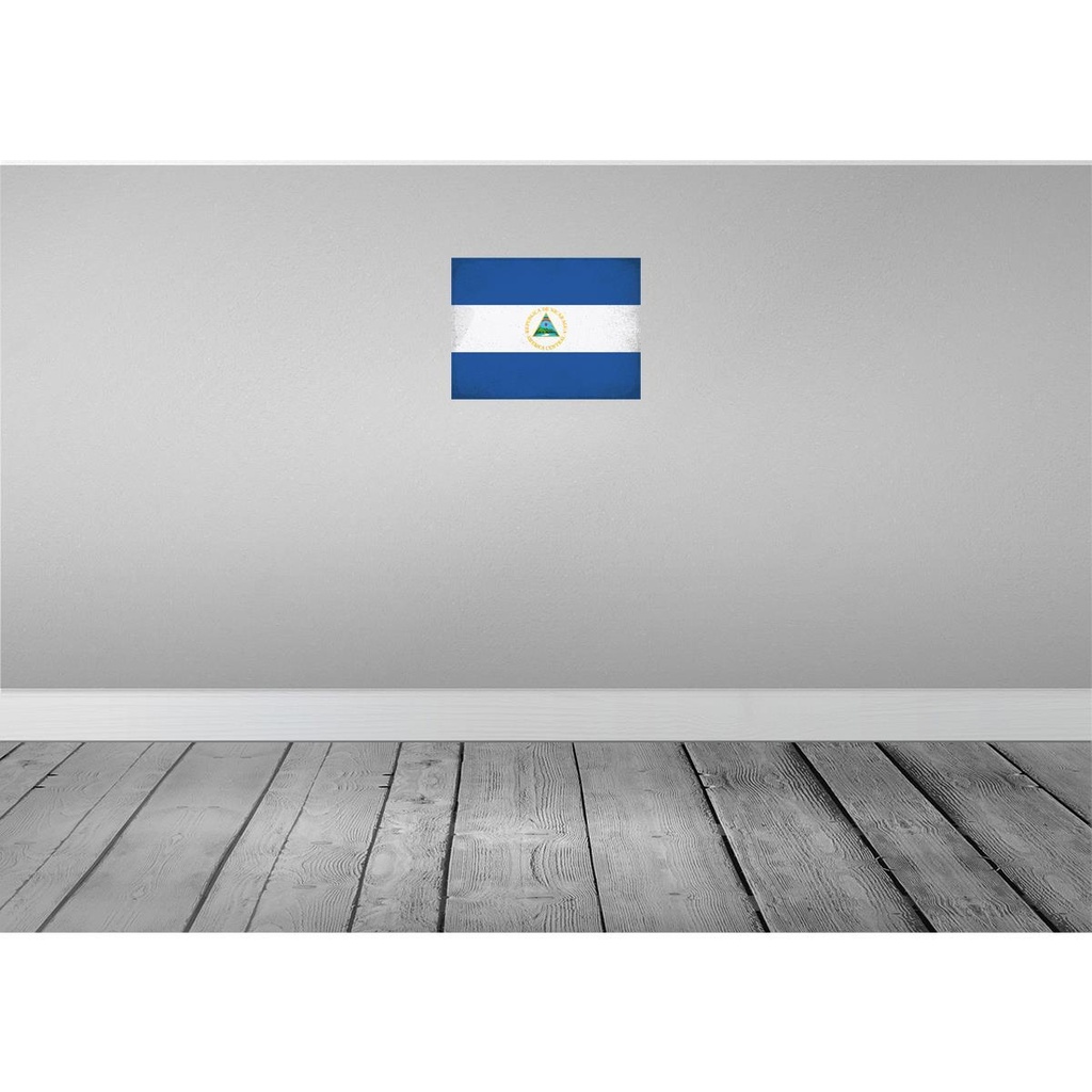 [LA-120211-H] Holzschild 30x40 cm Nicaragua Flagge Fahne Wappen Bild 2