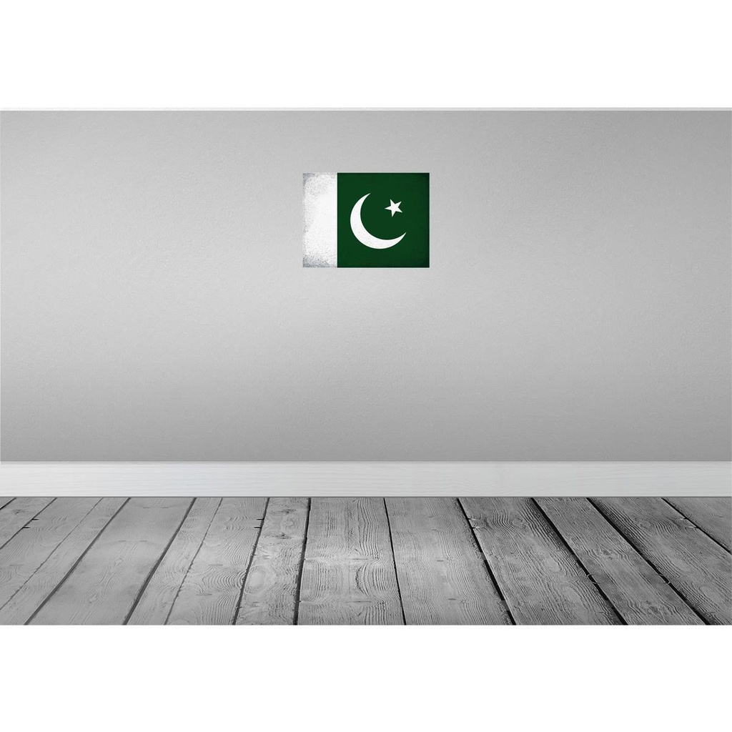 [LA-120221-H] Holzschild 30x40 cm Pakistan Flagge Fahne Wappen Bild 2