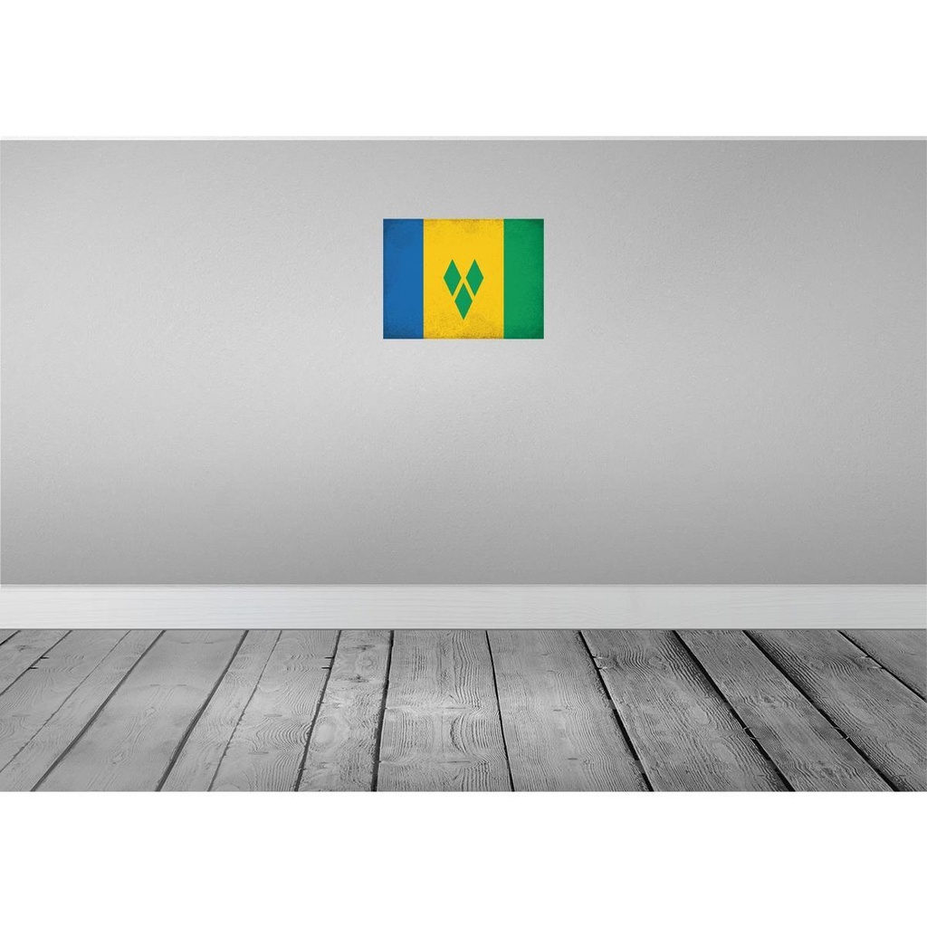 [LA-120237] Blechschild 30x40 cm Saint Vincent Grenadinen Flagge Fahne Wappen Bild 2