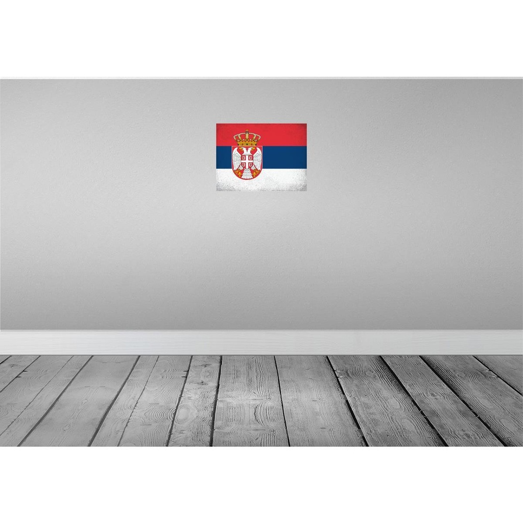 [LA-120245] Blechschild 30x40 cm Serbien Serbia Flagge Fahne Wappen Bild 2