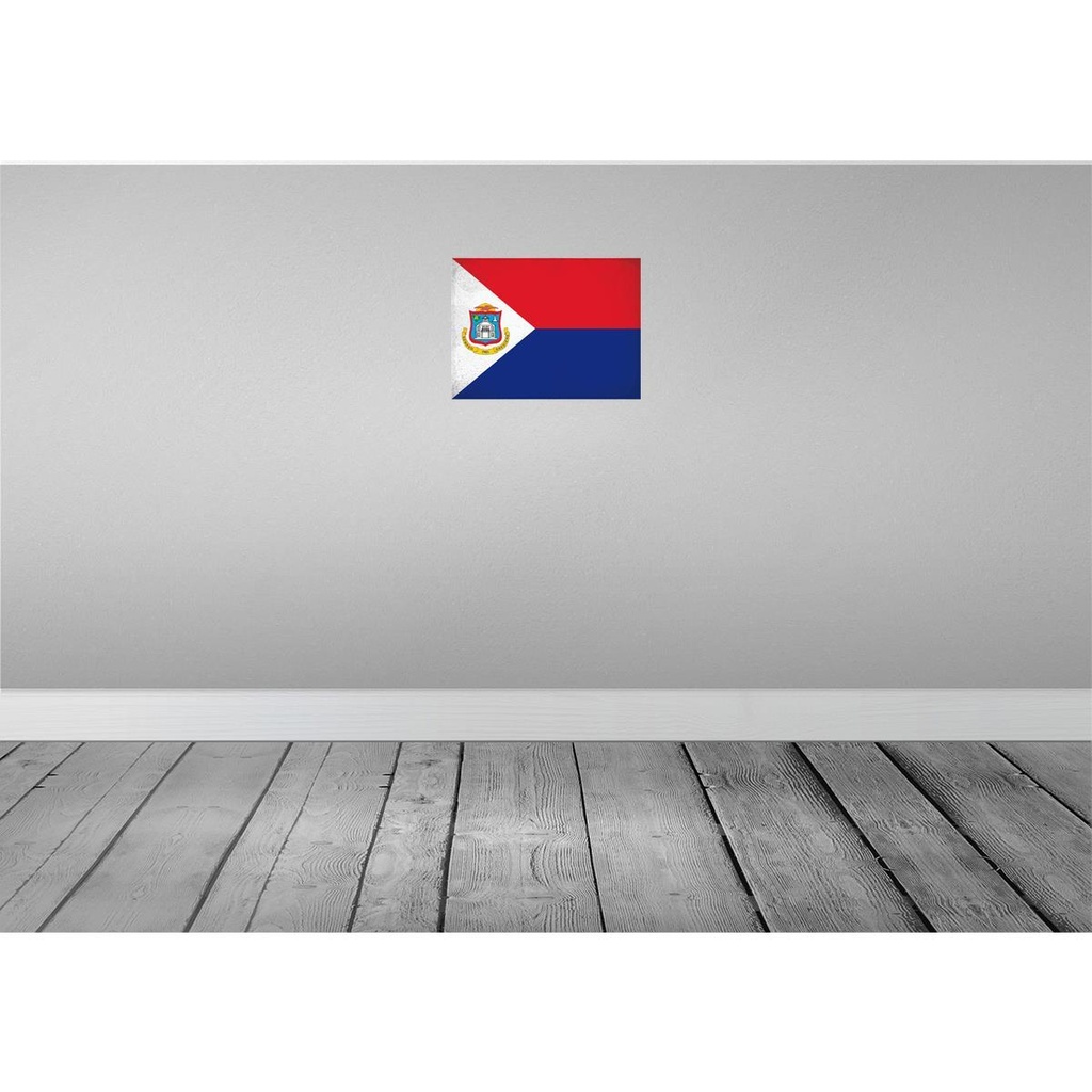 [LA-120248] Blechschild 30x40 cm Sint Maarten Flagge Fahne Wappen Bild 2