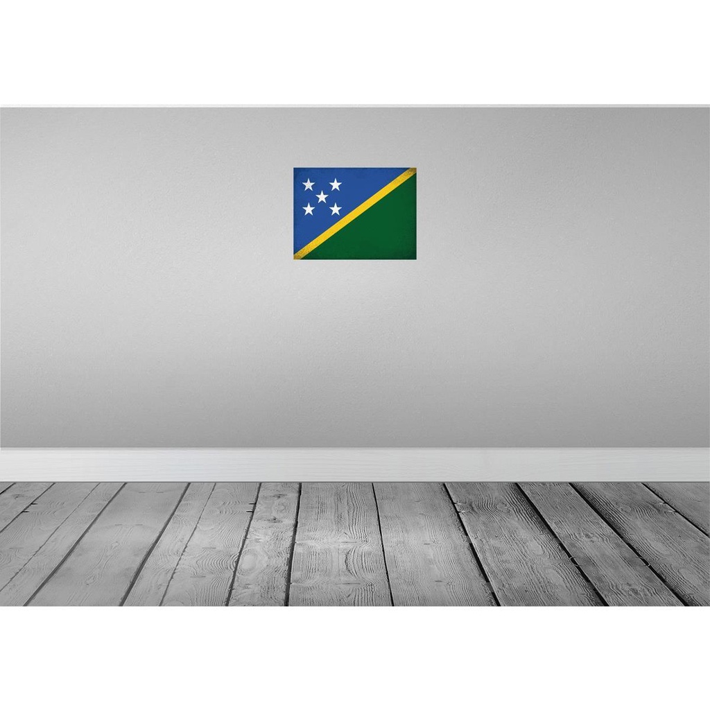 [LA-120251] Blechschild 30x40 cm Salomonen Solomon Islands Vintag Abenteuer Reisen Flagge Fahne Wappen Bild 2