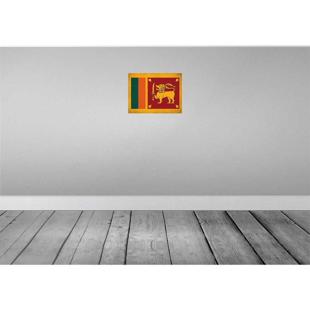 [LA-120256-H] Holzschild 30x40 cm Sri Lanka Flagge Fahne Wappen Bild 2