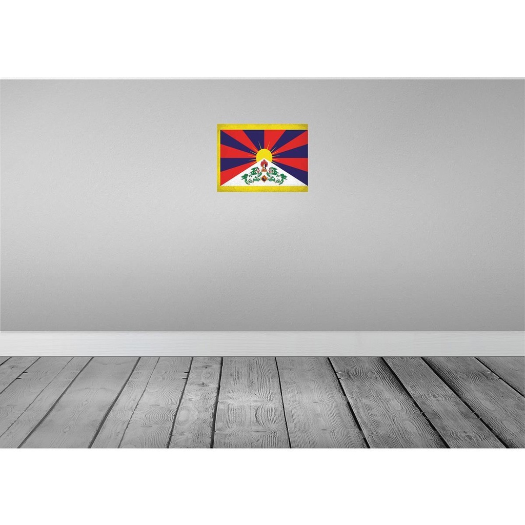 [LA-120268] Blechschild 30x40 cm Tibet Flagge Fahne Wappen Bild 2