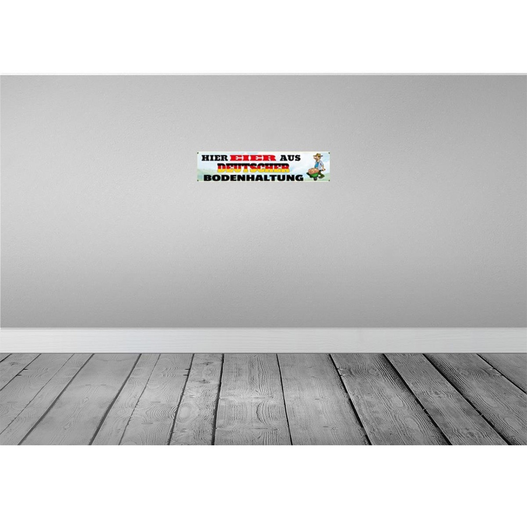 [LA-120324-H] Holzschild 10x46 cm Eier aus deutscher Bodenhaltung Spruch Zitat Bild 2