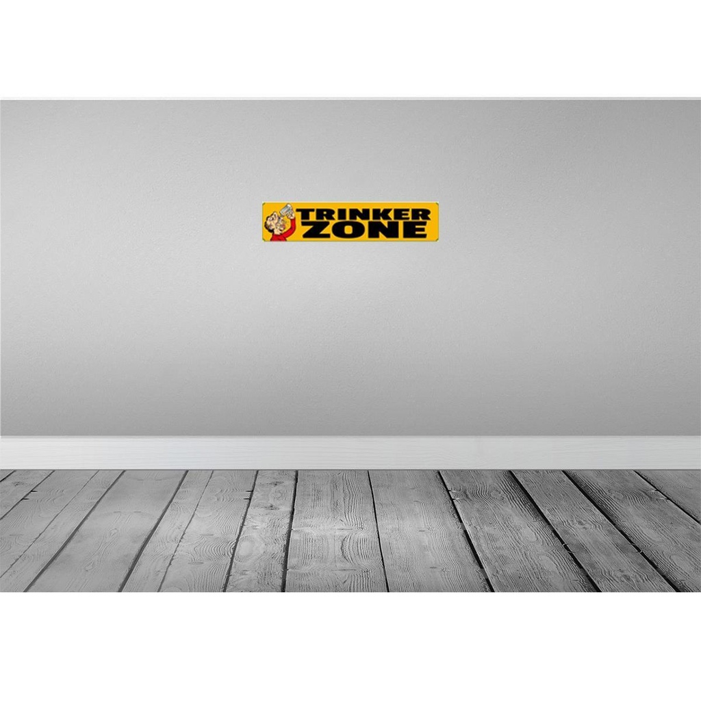 [LA-120325-H] Holzschild 10x46 cm Bier Trinker Zone Alkohol Essen Trinken Bild 2