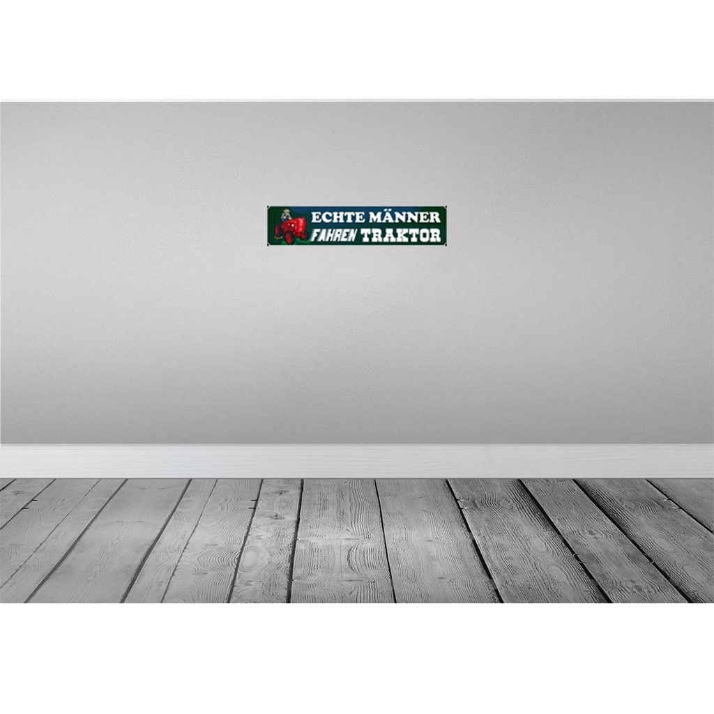 [LA-120331] Blechschild 10x46 cm echte Männer fahren Traktor Spruch Zitat Bild 2