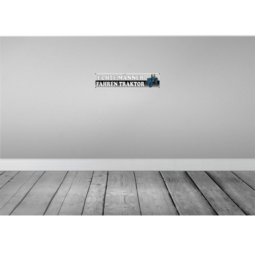 [LA-120332-H] Holzschild 10x46 cm echte Männer fahren Traktor Frauen Bild 2