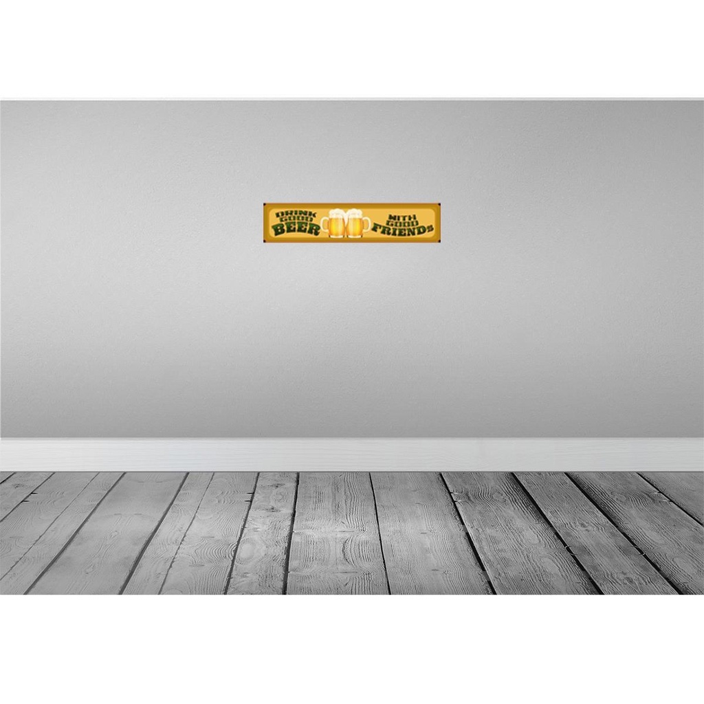 [LA-120342-H] Holzschild 10x46 cm Bier drink good Beer with good Friends Bild 2