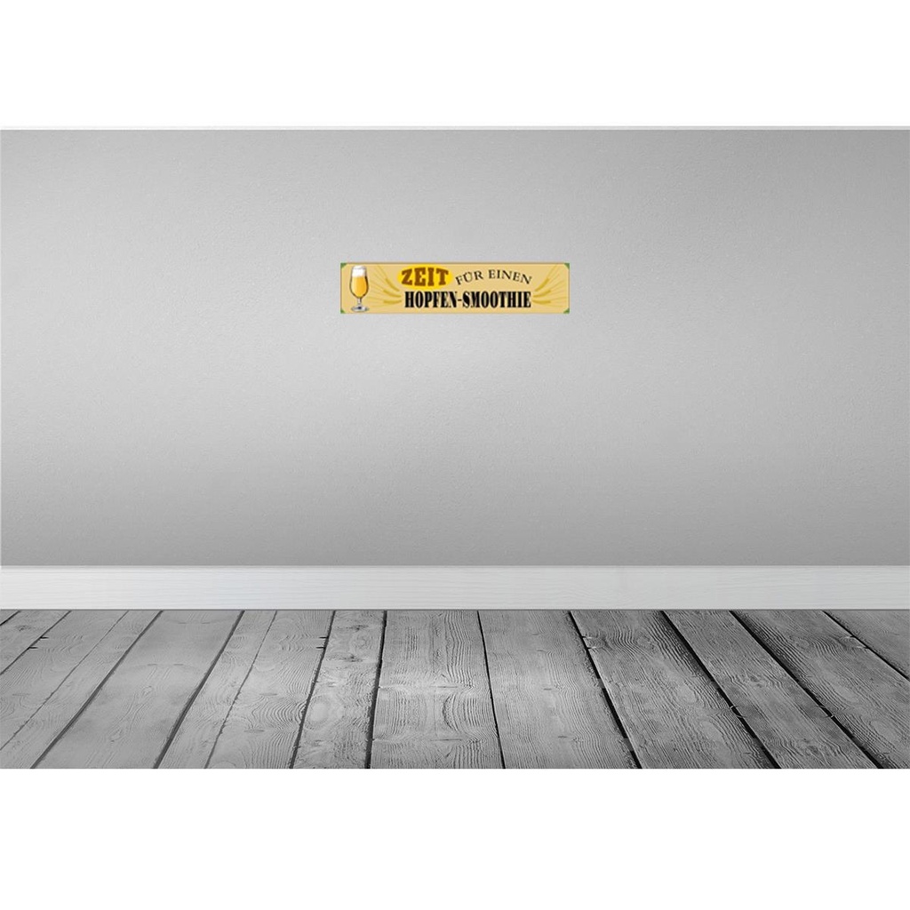 [LA-120347] Blechschild 10x46 cm Bier Zeit für einen Hopfen Smoothie Spruch Zitat Bild 2