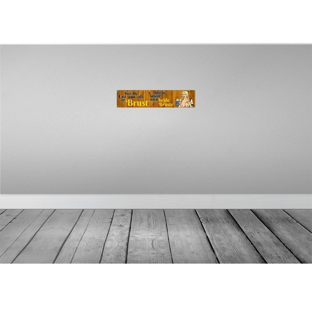[LA-120349] Blechschild 10x46 cm hast du Lust nimm einen zur Brust Bier Spruch Zitat Bild 2
