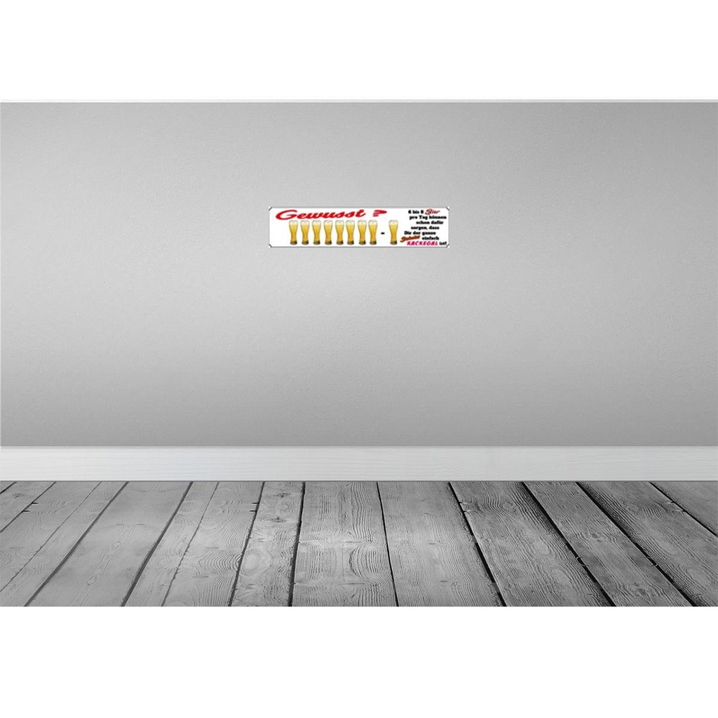 [LA-120361-H] Holzschild 10x46 cm Gewusst 6 8 Bier dir einfach Kackegal Essen Trinken Bild 2