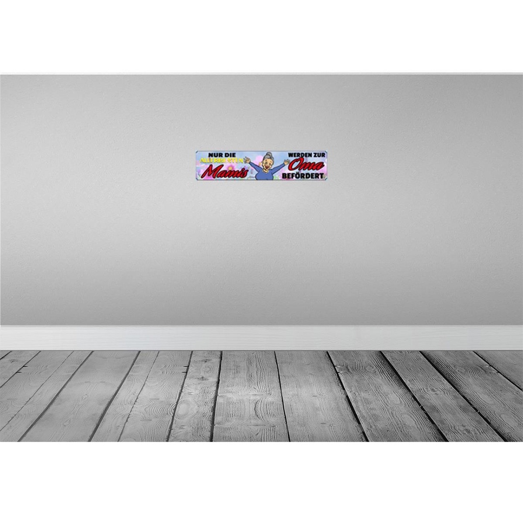 [LA-120374-H] Holzschild 10x46 cm nur allerbeste Mamis werden Oma Spruch Zitat Bild 2