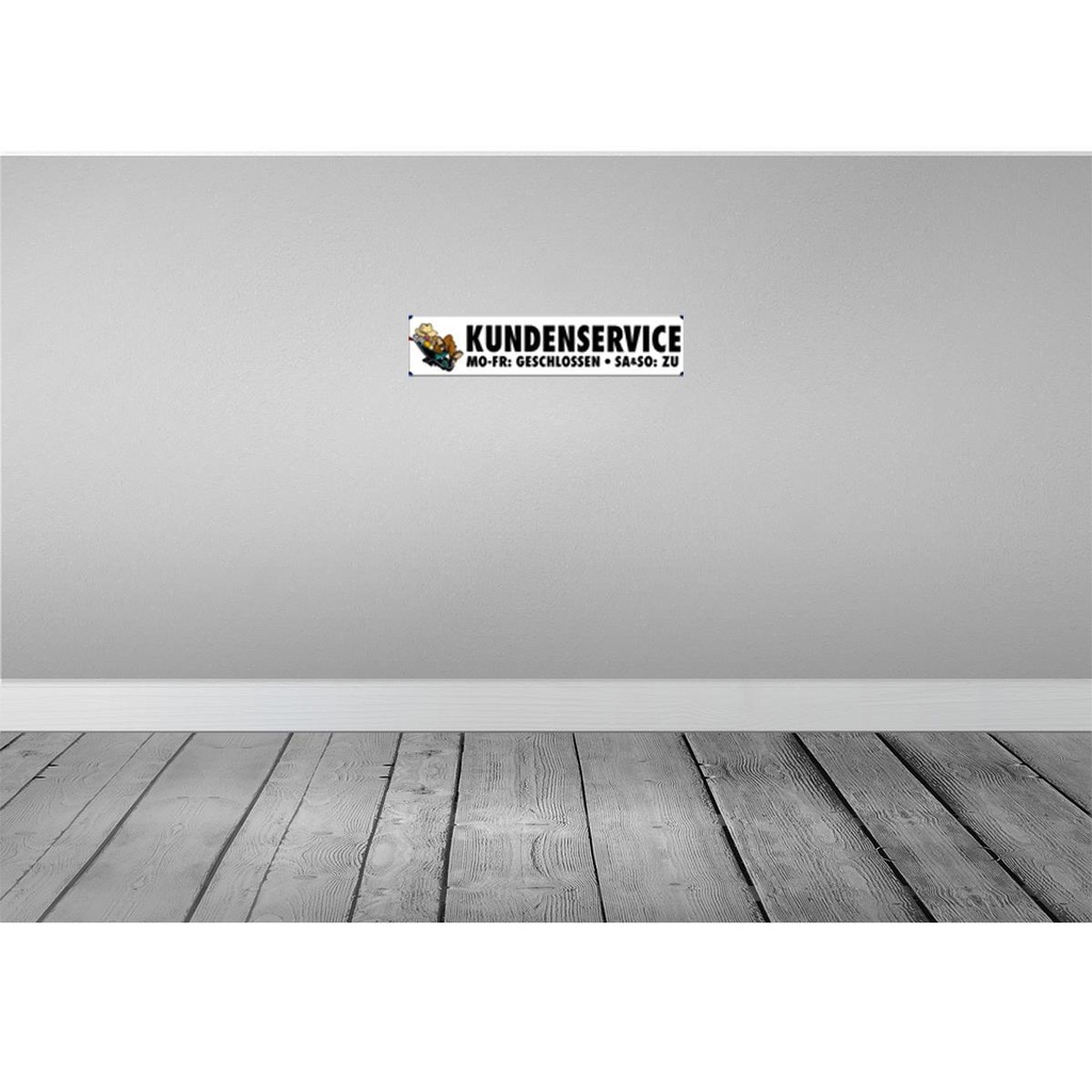 [LA-120378] Blechschild 10x46 cm Kundenservice Mo-Fr, Sa So zu Warnschild Hinweisschild Sicherheit Vorsicht Bild 2