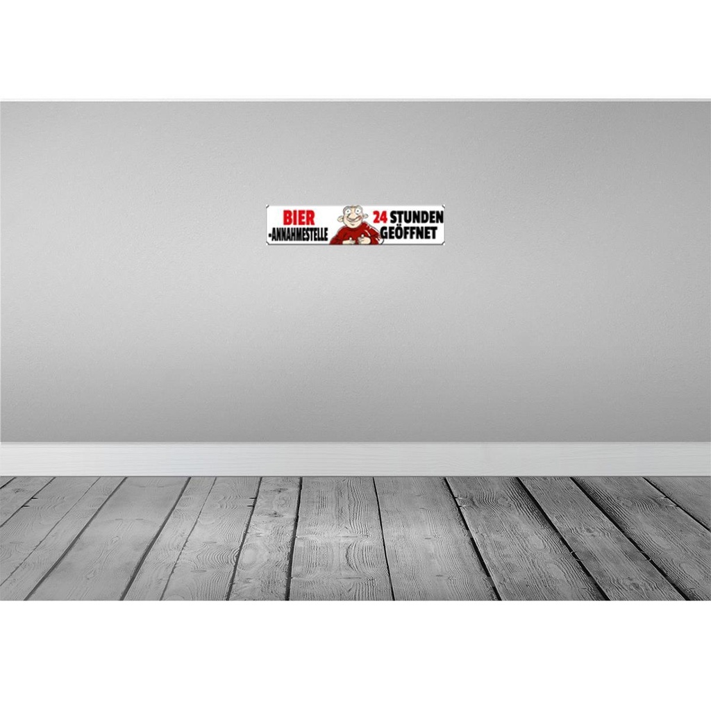 [LA-120380-H] Holzschild 10x46 cm Bier Annahmestellte 24 Stunden Bild 2