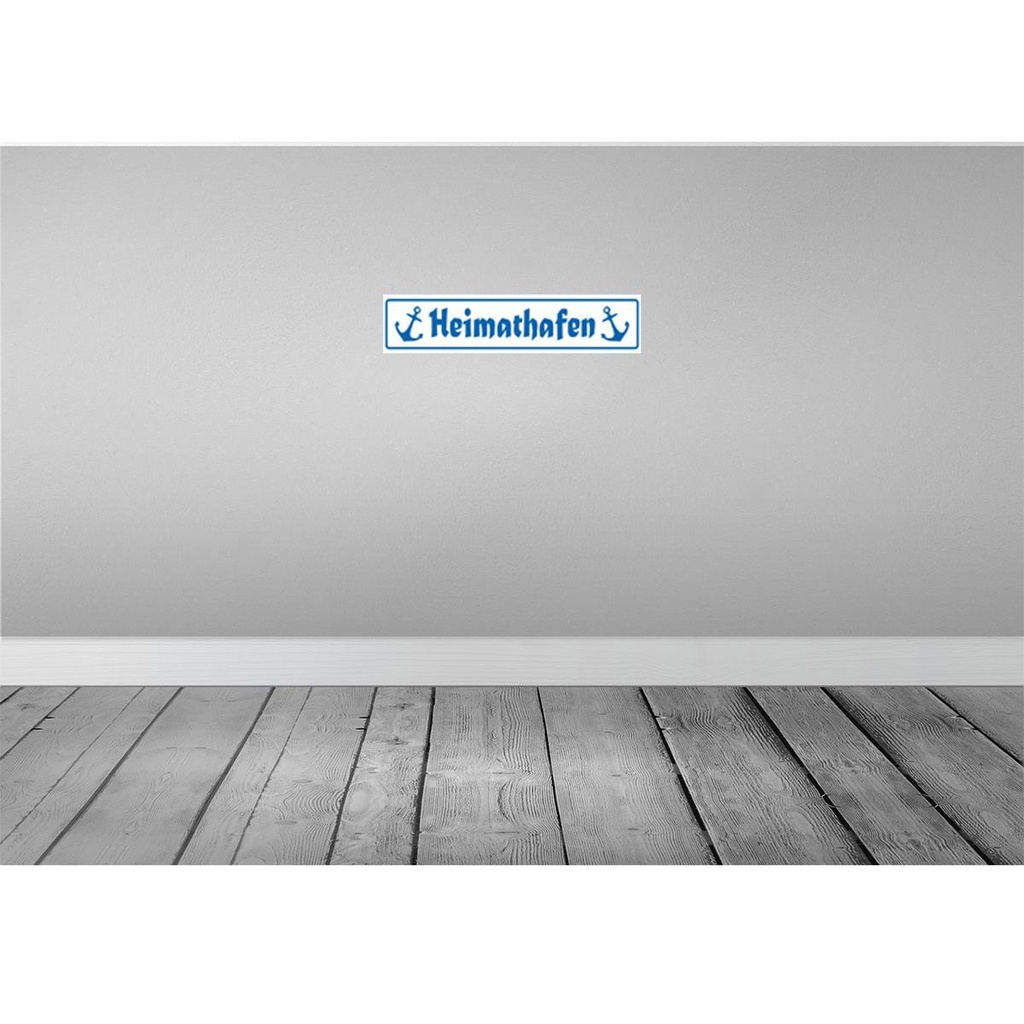 [LA-120426] Blechschild 10x46 cm Heimathafen Anker Witz Humor Lustig Spaß Dekoration Bild 2
