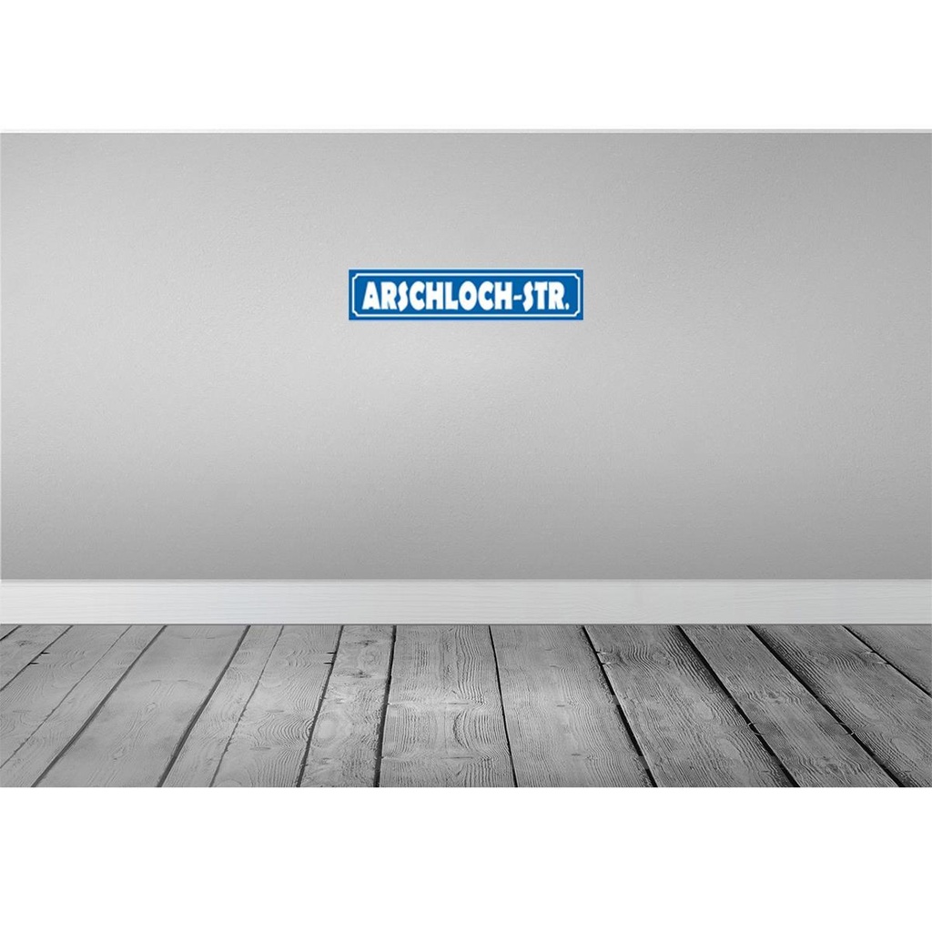 [LA-120428] Blechschild 10x46 cm Arschloch Straße Abenteuer Reisen Stadt Urlaub Bild 2
