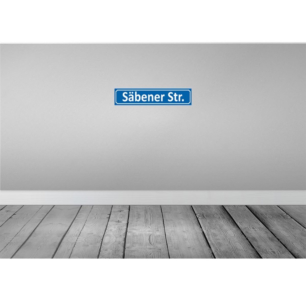 [LA-120432] Blechschild 10x46 cm Säbener Straße Abenteuer Reisen Stadt Urlaub Bild 2