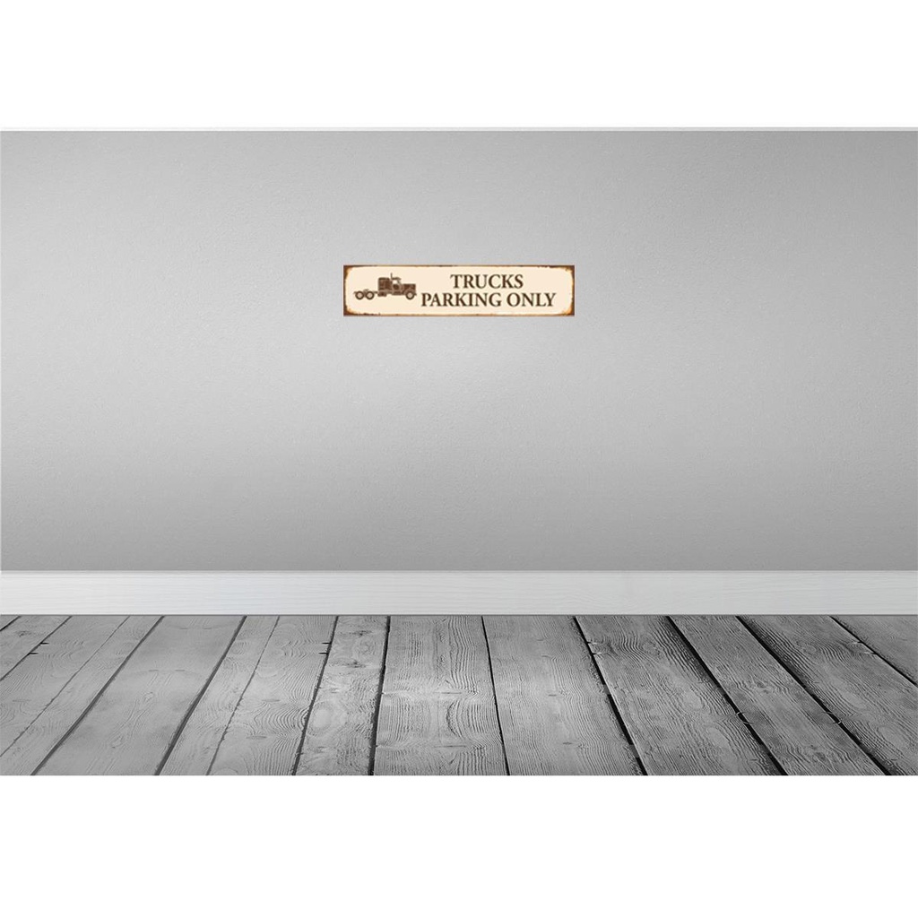 [LA-120435-H] Holzschild 10x46 cm Trucks parking only Parkplatzschild Bild 2