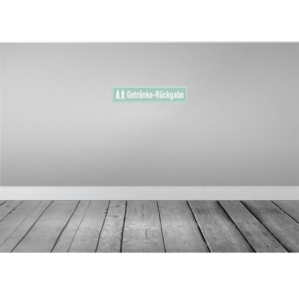 [LA-120498] Blechschild 10x46 cm Getränke - Rückgabe WC Warnschild Hinweisschild Sicherheit Vorsicht Bild 2