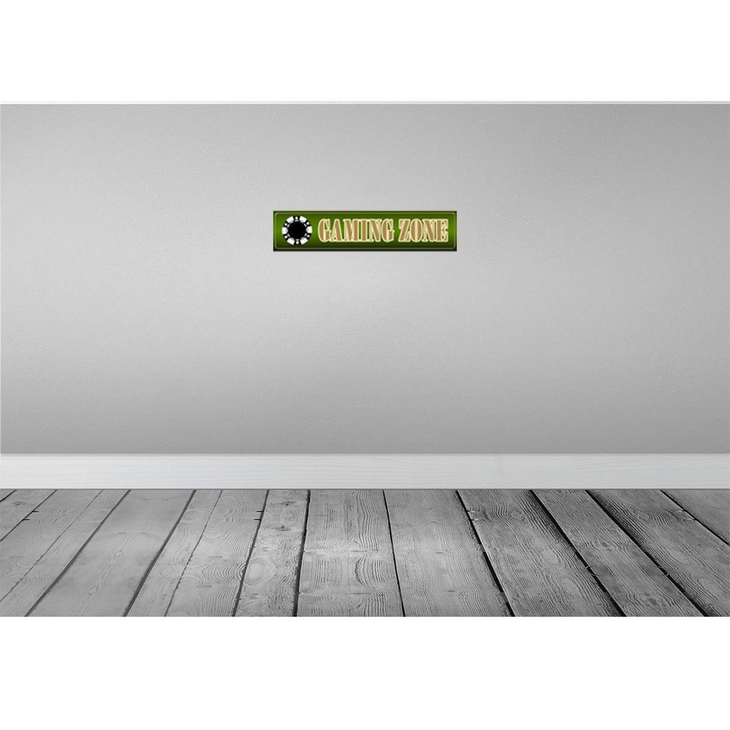[LA-120506-H] Holzschild 10x46 cm Gaming Zone Dekoration Bild 2