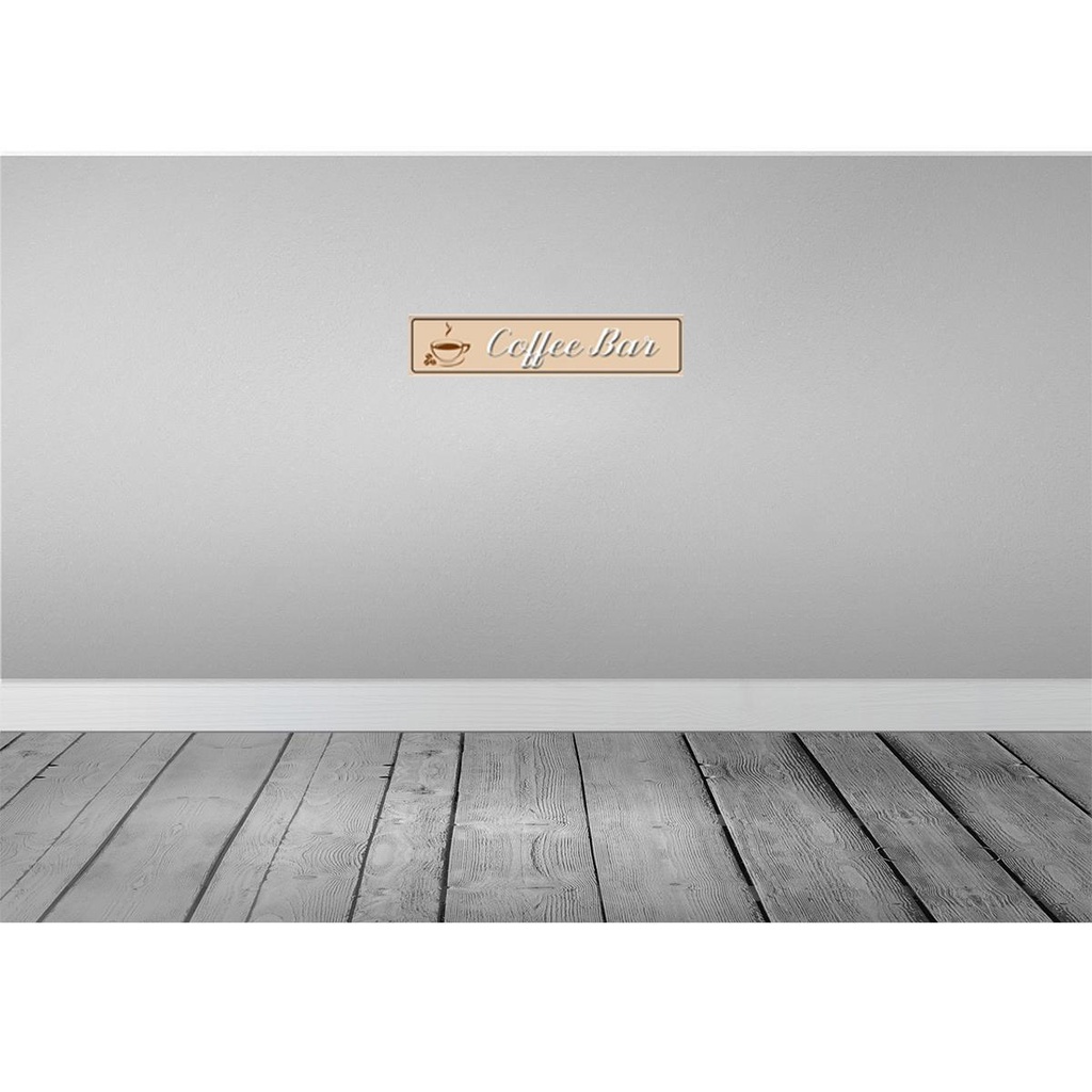 [LA-120515-H] Holzschild 10x46 cm Coffee Bar Tasse Essen Trinken Bild 2