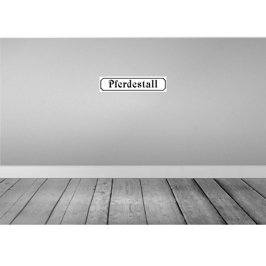 [LA-120525-H] Holzschild 10x46 cm Pferdestall Reiten Pferde Tier Haustier Bild 2