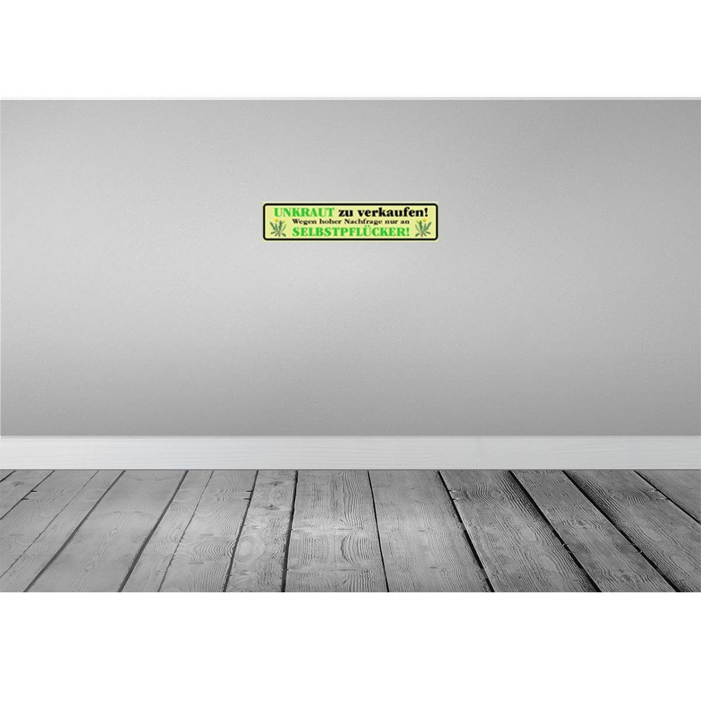[LA-120537] Blechschild 10x46 cm Unkraut zu verkaufen nur an Warnschild Hinweisschild Sicherheit Vorsicht Bild 2