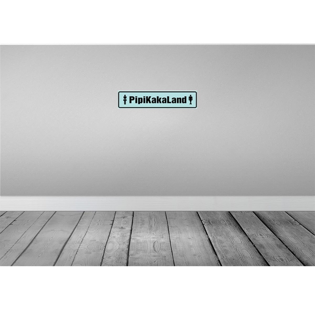[LA-120541-H] Holzschild 10x46 cm PipiKakaLand Männer Frauen WC Warnschild Hinweisschild Bild 2