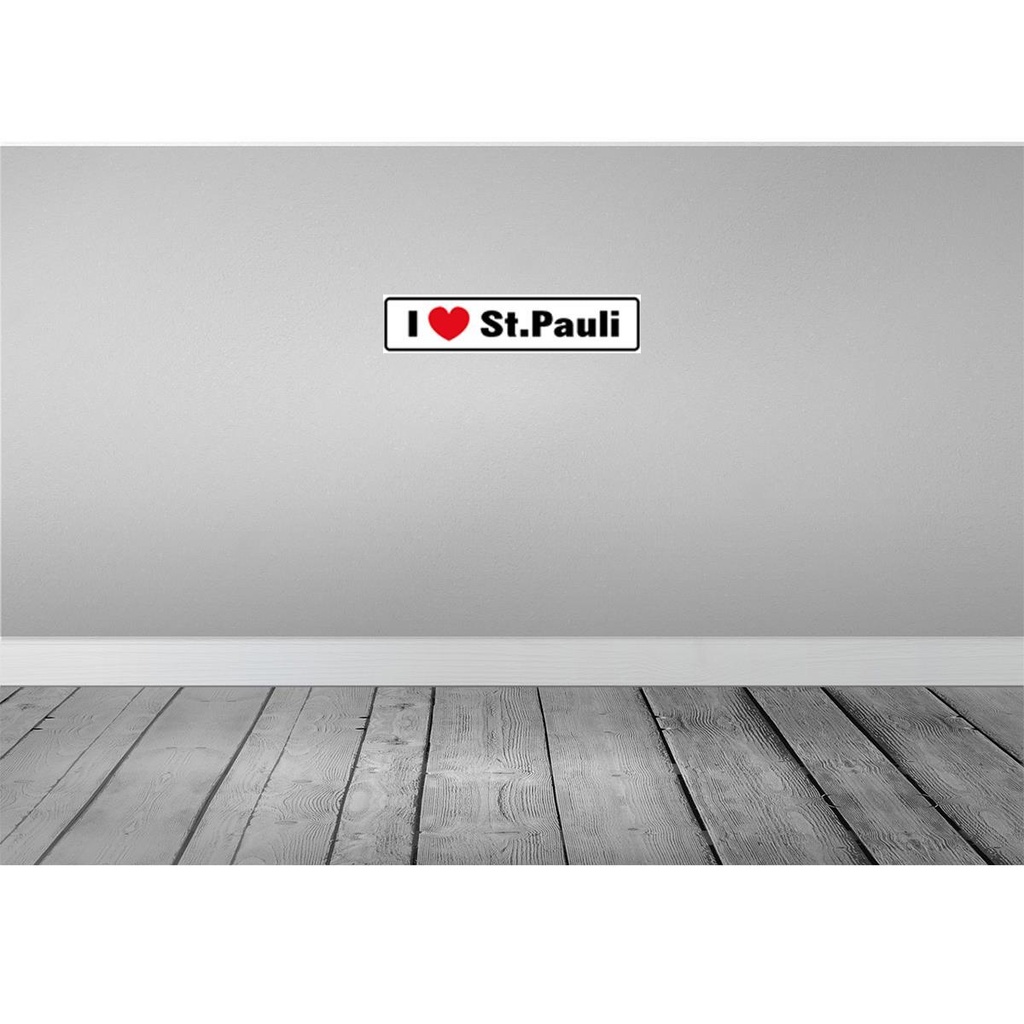[LA-120557-H] Holzschild 10x46 cm i love St. Paulli Herz Dekoration Bild 2