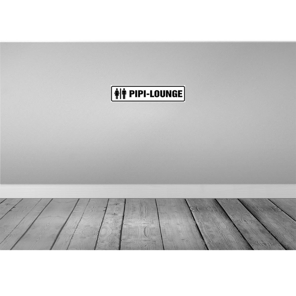 [LA-120558] Blechschild 10x46 cm PIPI LOUNGE Mann Frau WC Warnschild Hinweisschild Sicherheit Vorsicht Bild 2
