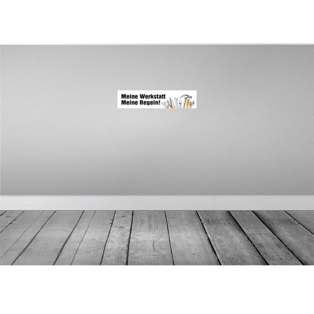 [LA-120559] Blechschild 10x46 cm meine Werstatt Regeln Werkzeug Auto Garage Werkstatt Bild 2