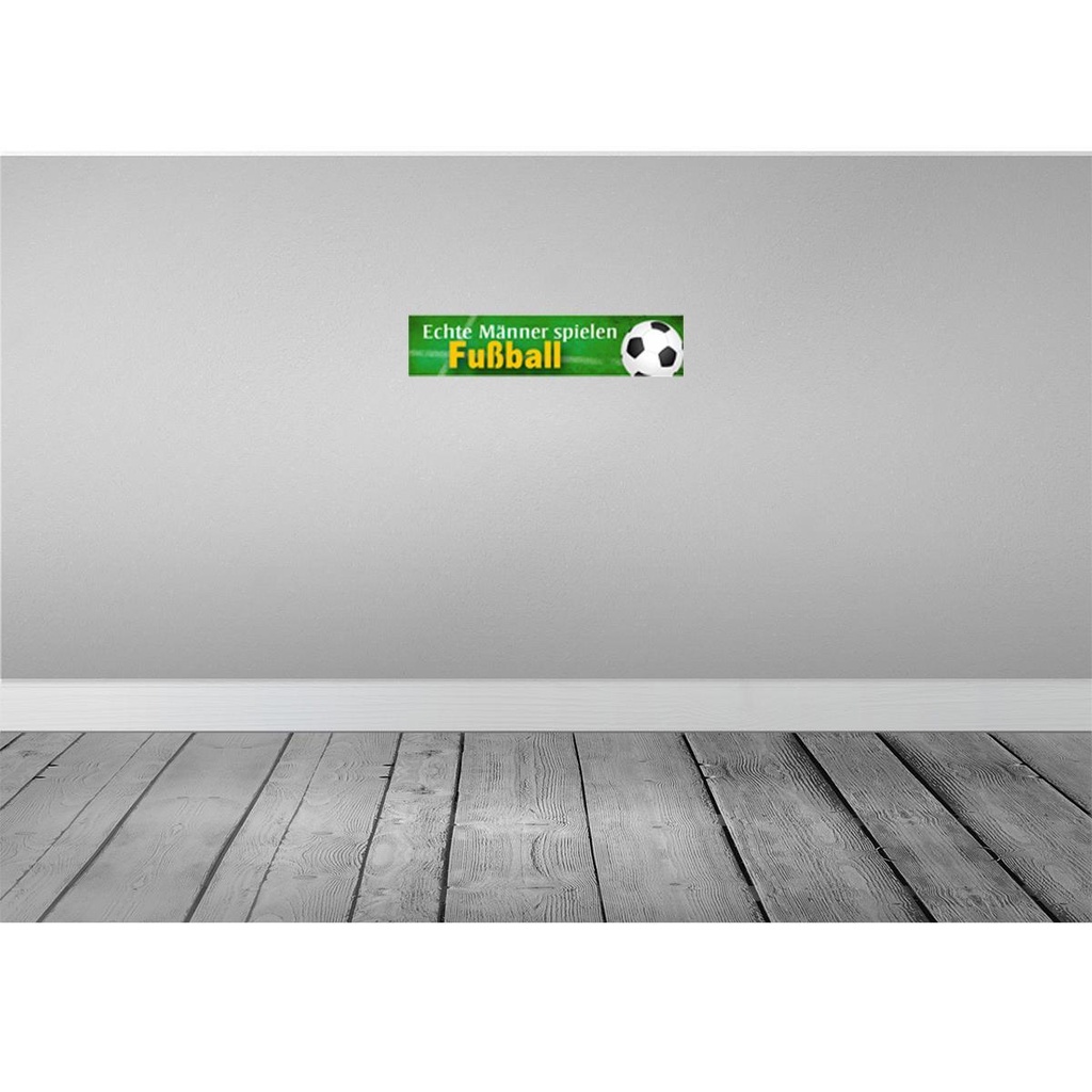 [LA-120561-H] Holzschild 10x46 cm echte Männer spielen Fußball Frauen Bild 2