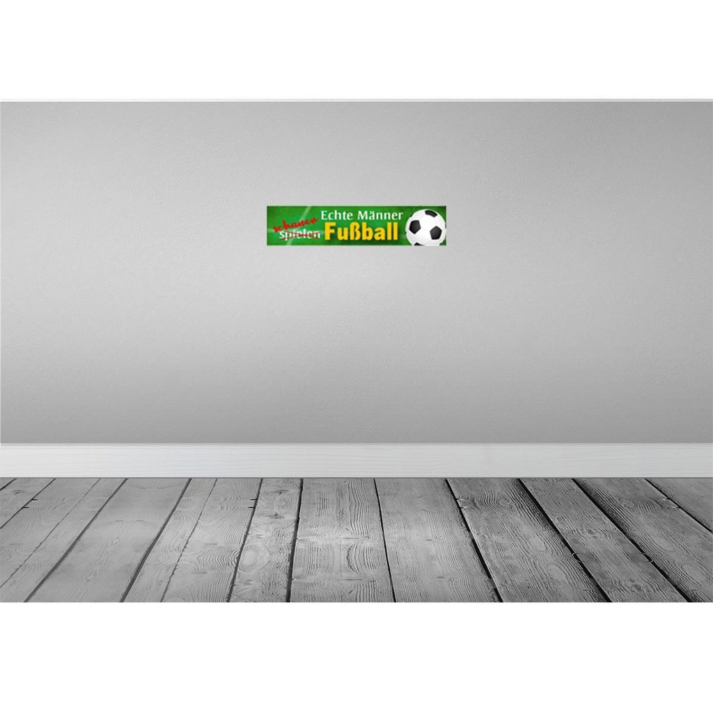 [LA-120562-H] Holzschild 10x46 cm echte Männer schauen Fußball Frauen Bild 2