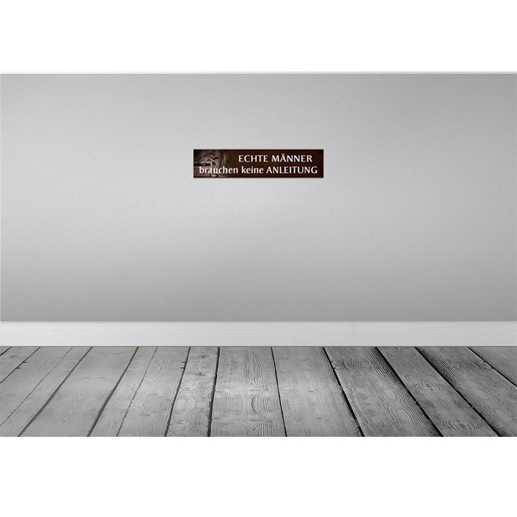 [LA-120566-H] Holzschild 10x46 cm Männer brauchen keine Anleitung Spruch Zitat Bild 2