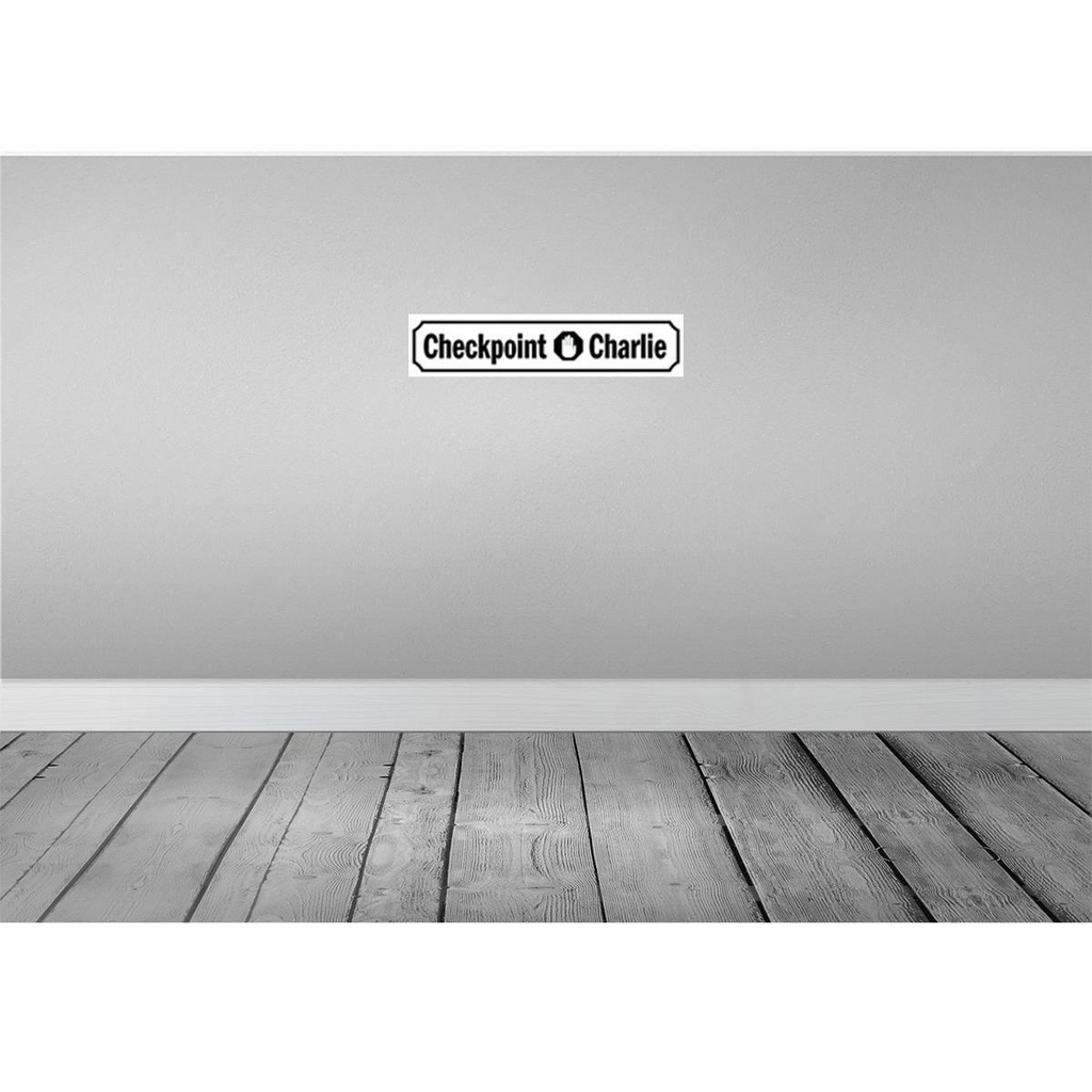 [LA-120573] Blechschild 10x46 cm Checkpoint Charlie Berlin Abenteuer Reisen Straße Stadt Urlaub Bild 2