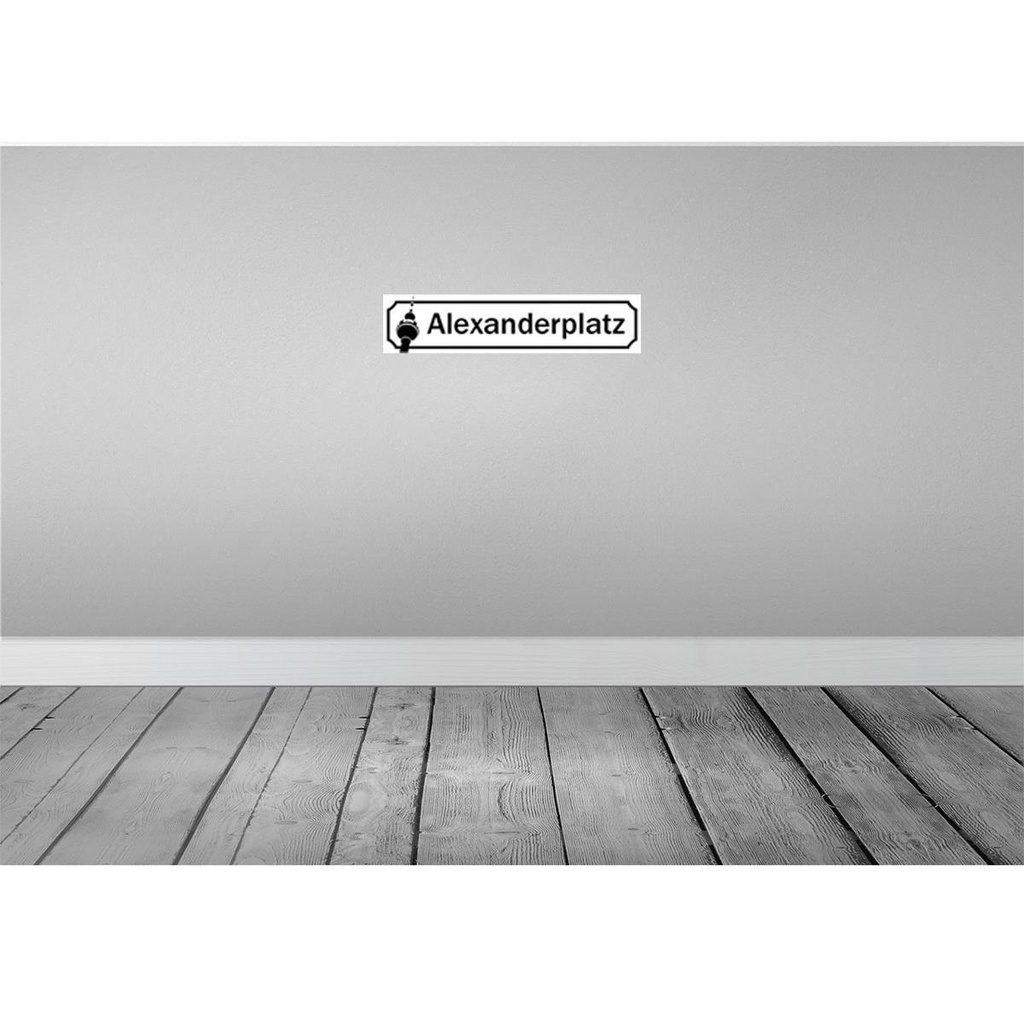 [LA-120574] Blechschild 10x46 cm Alexanderplatz Berlin Abenteuer Reisen Straße Stadt Urlaub Bild 2