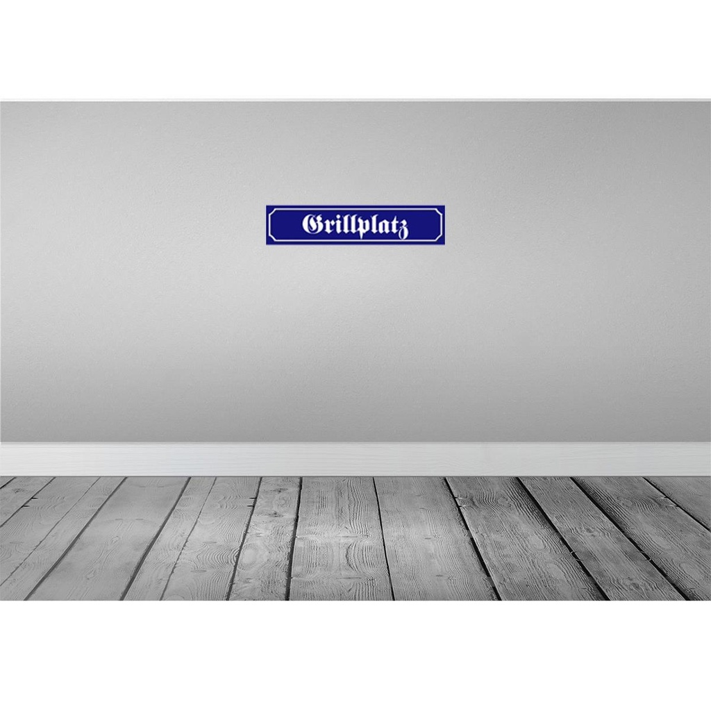 [LA-120584] Blechschild 10x46 cm Grillplatz Grillen Outdoor Camping Bild 2