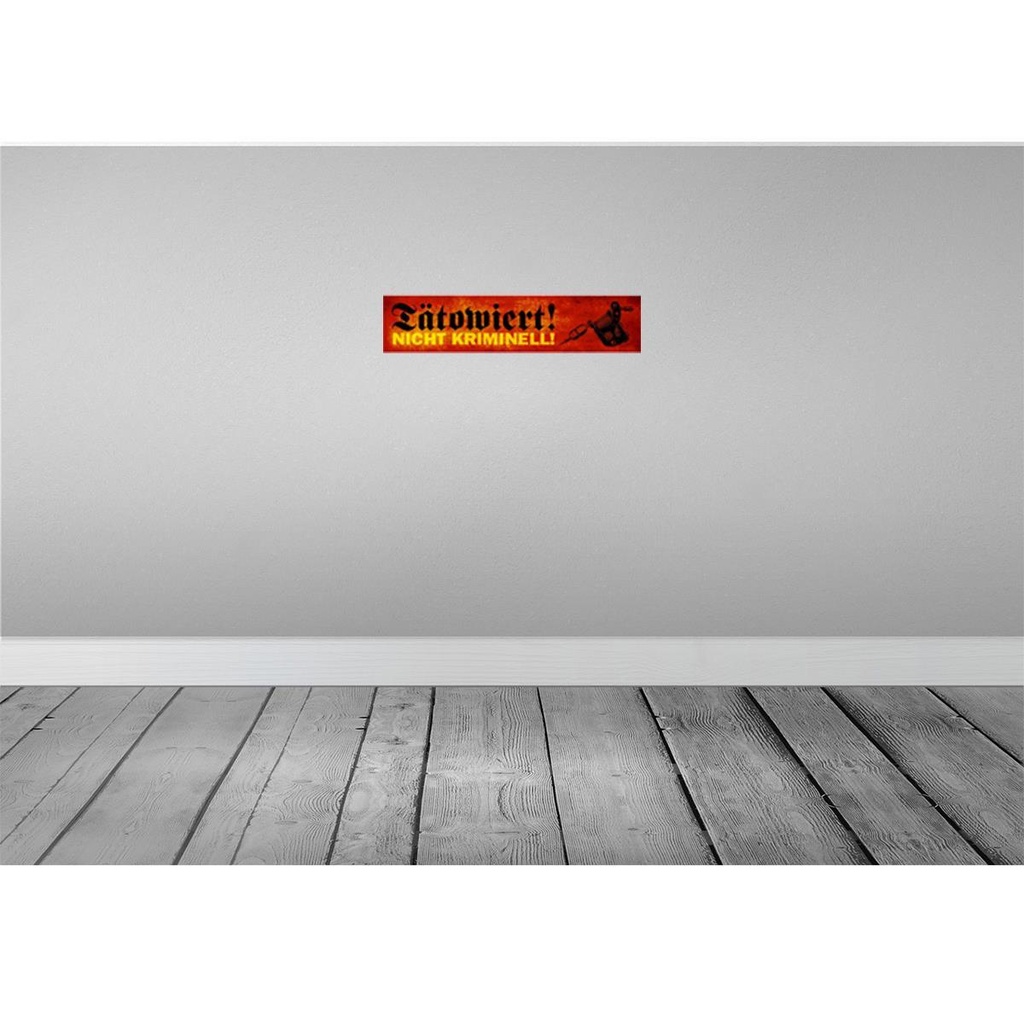 [LA-120612-H] Holzschild 10x46 cm tätowiert nicht kriminell Dekoration Bild 2