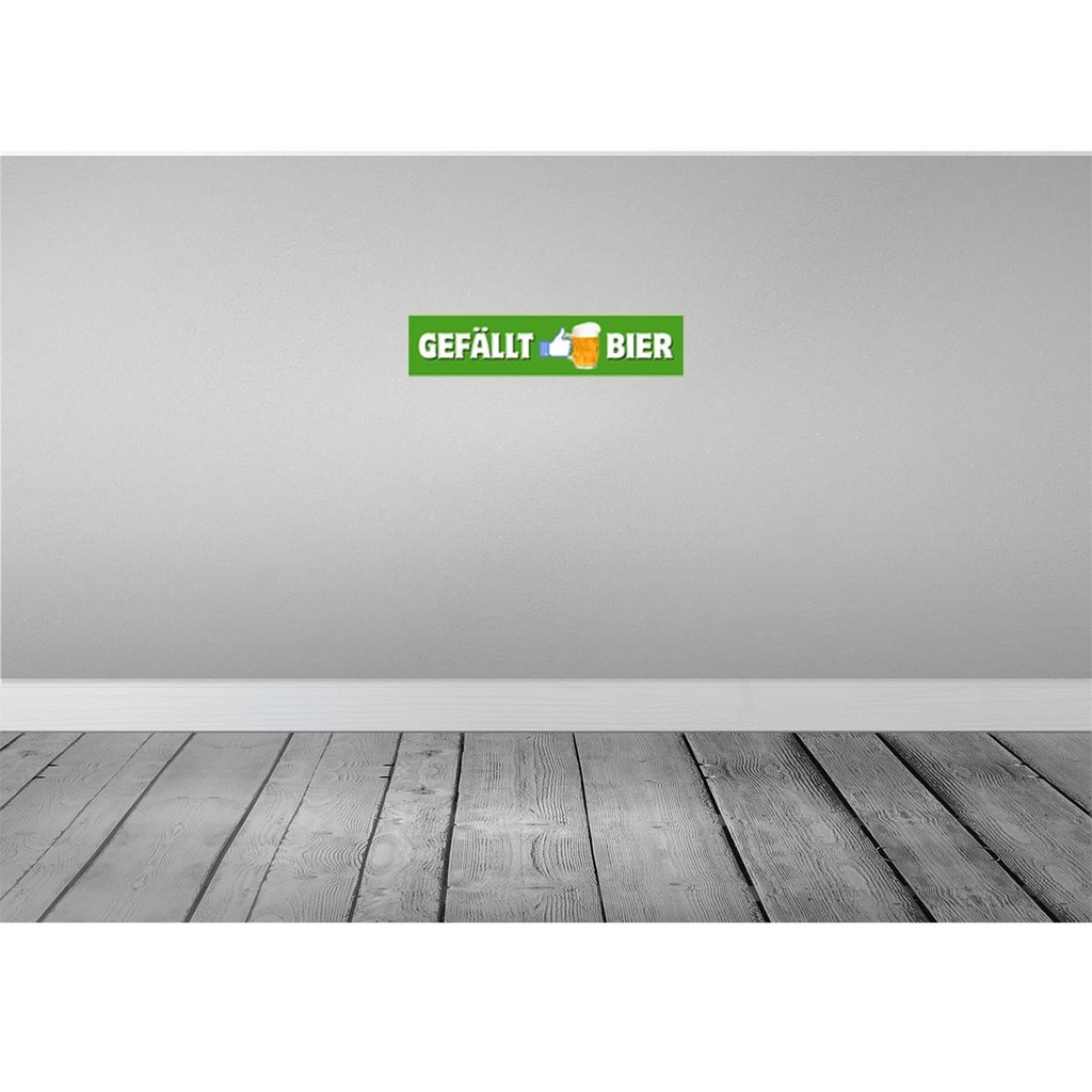 [LA-120632-H] Holzschild 10x46 cm gefällt Bier Spruch Zitat Bild 2