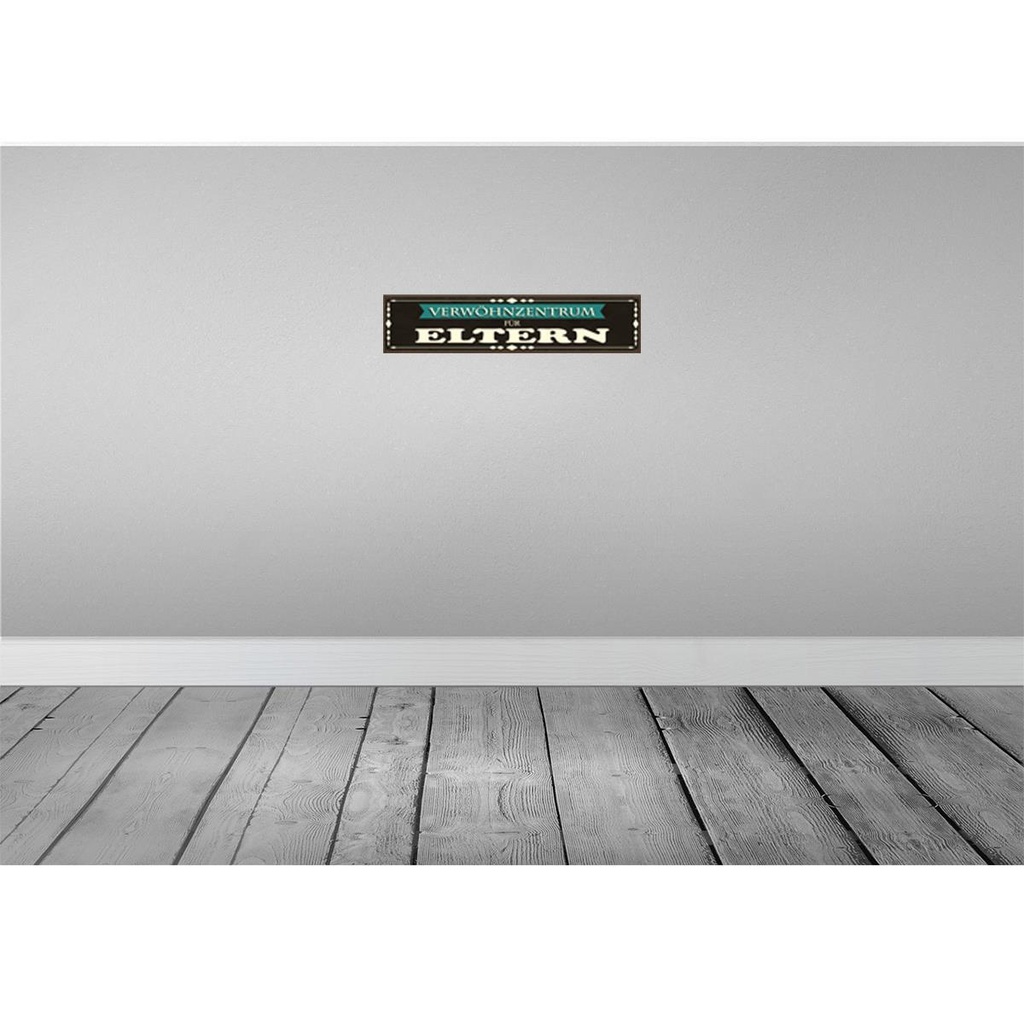 [LA-120643-H] Holzschild 10x46 cm Verwöhnzentrum für Eltern Dekoration Bild 2