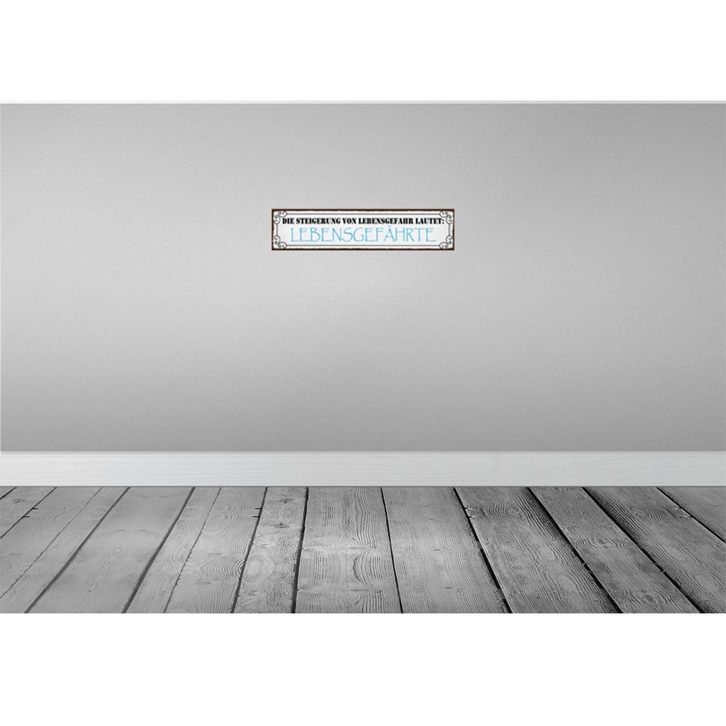 [LA-120658-H] Holzschild 10x46 cm Lebensgefahr Lebensgefährte Dekoration Bild 2