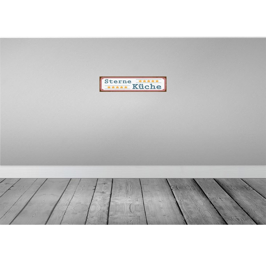 [LA-120692] Blechschild 10x46 cm 5 Sterne Küche Kochen Essen Bild 2