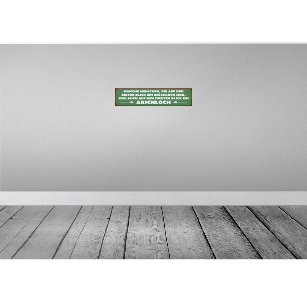 [LA-120724-H] Holzschild 10x46 cm manche Menschen Arschloch Dekoration Bild 2