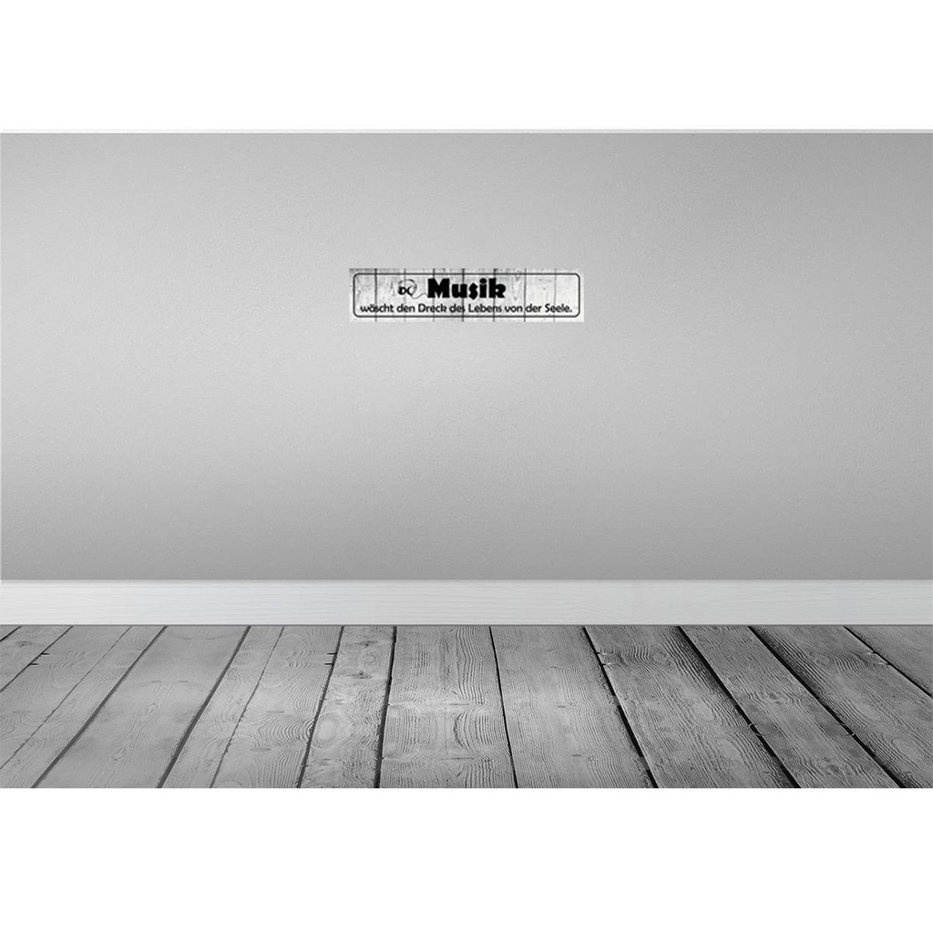 [LA-120736] Blechschild 10x46 cm Musik wäscht Dreck des Lebens Dekoration Spruch Zitat Bild 2
