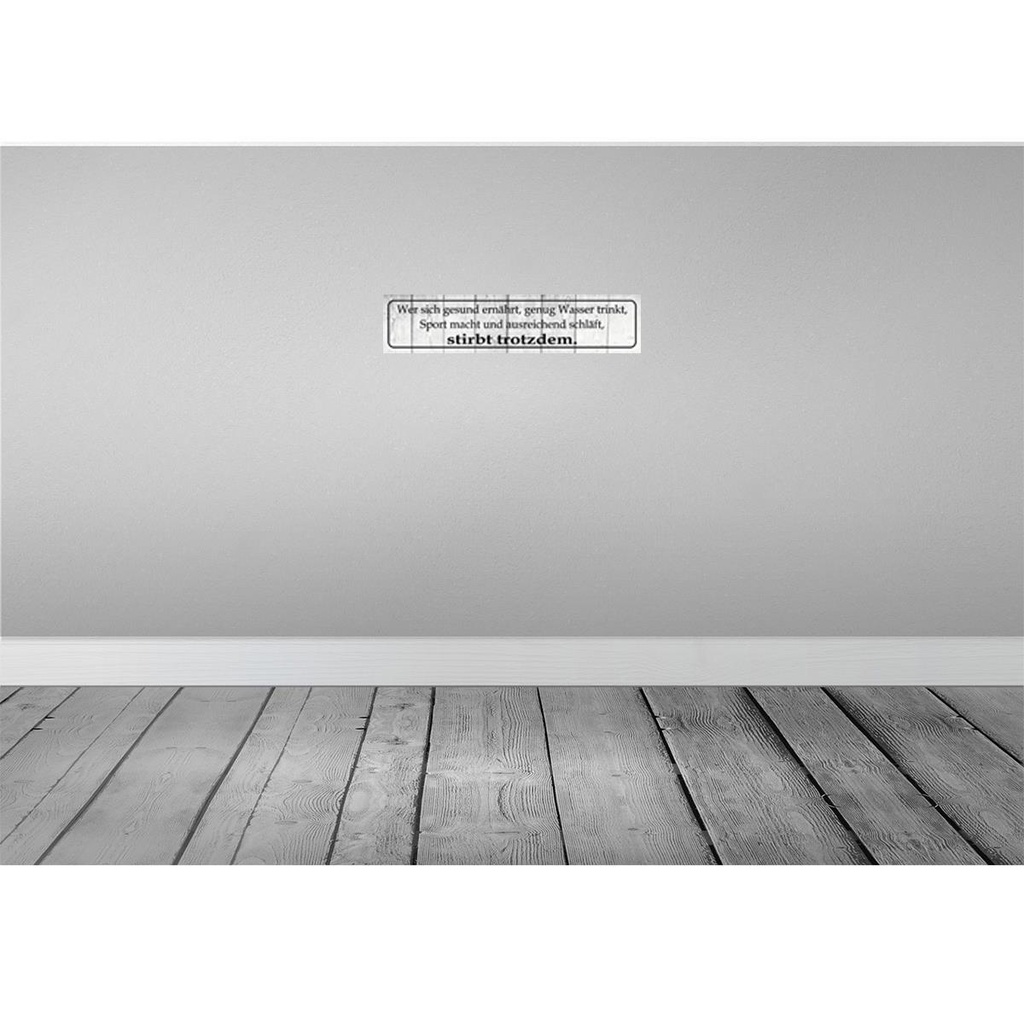 [LA-120741-H] Holzschild 10x46 cm wer sich gesund ernährt Spruch Zitat Bild 2