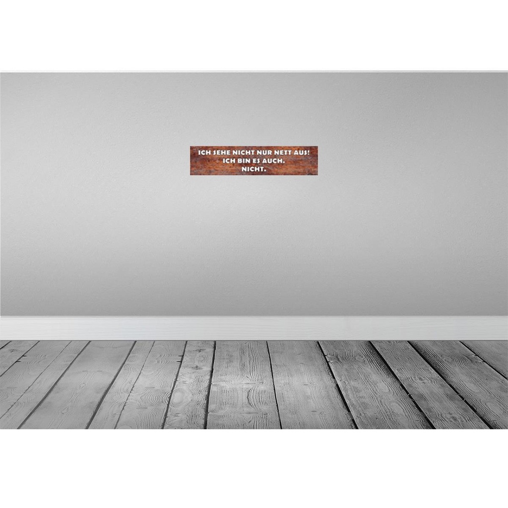 [LA-120770-H] Holzschild 10x46 cm sehe nicht nur nett aus ich bin Spruch Zitat Bild 2
