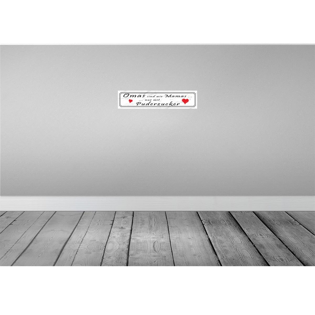 [LA-120772] Blechschild 10x46 cm Omas sind Mamas mit Puderzucker Spruch Zitat Bild 2